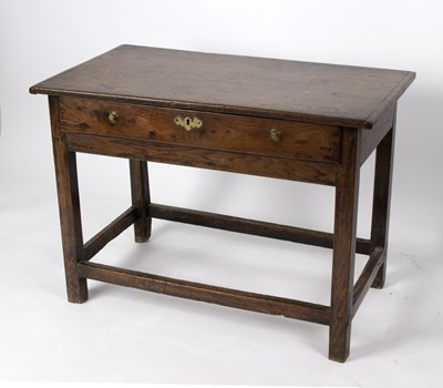 Lot 708 - An 18th Century oak side table, fitted a...