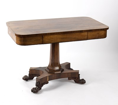 Lot 709 - A William IV rosewood table, fitted a drawer...