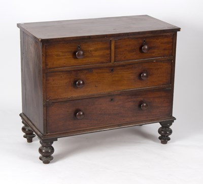 Lot 730 - A Victorian mahogany chest of two short and...