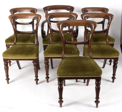 Lot 734 - A set of seven Victorian mahogany dining...