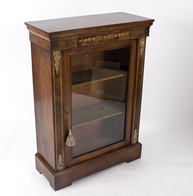 Lot 741 - A Victorian walnut and inlaid pier cabinet...