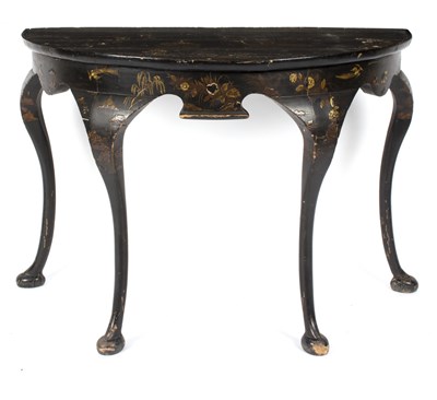 Lot 744 - George I style half-round table with lacquered...