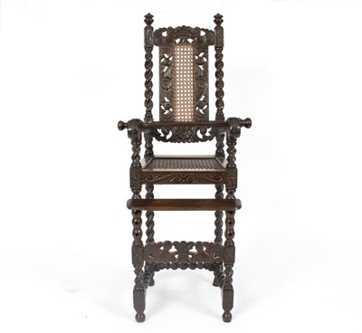 Lot 750 - A 17th Century style child's high chair with...