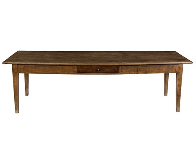 Lot 756 - A French fruitwood farmhouse table, the long...