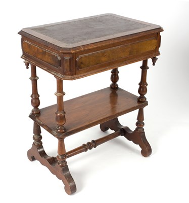 Lot 759 - A Victorian walnut two-tier table with drawer,...