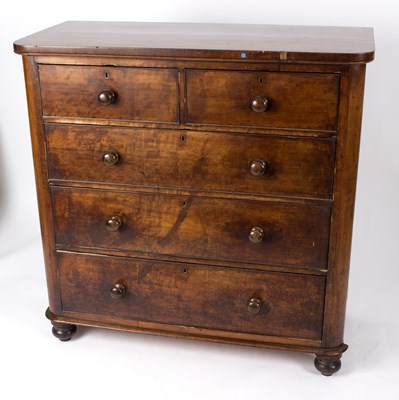 Lot 766 - A Victorian mahogany chest, of two short over...