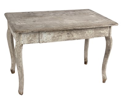 Lot 773 - A French painted table fitted a single drawer...