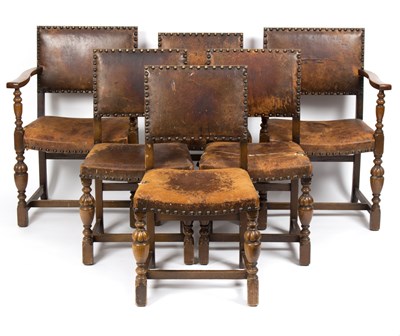 Lot 800 - A set of six 17th Century style dining chairs