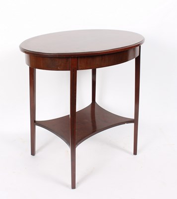 Lot 805 - A mahogany and inlaid oval occasional table,...