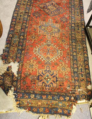 Lot 826 - A Karadja runner, 168cm x 91.5cm (one end a/f)