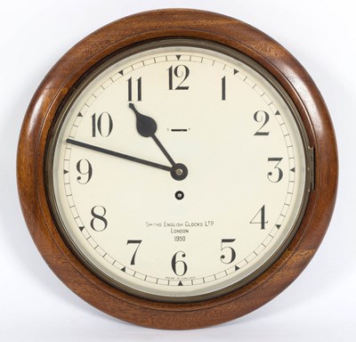 Lot 835 - A Smiths eight-day wall clock, in a circular...