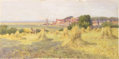 Lot 933 - Mary Haggarty/Cornstooks in a Village by the...