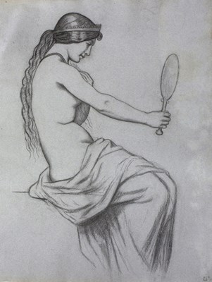 Lot 935 - BLD/Study of a Pre-Raphaelite...