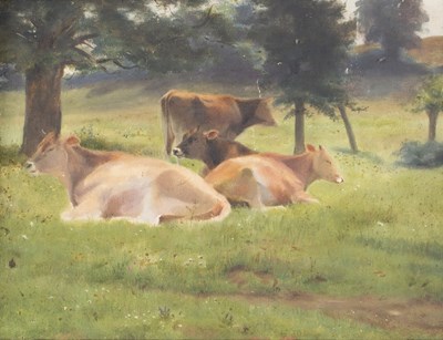 Lot 994 - Kate S Badcock/Jersey Herd at Somerleaze/oil...