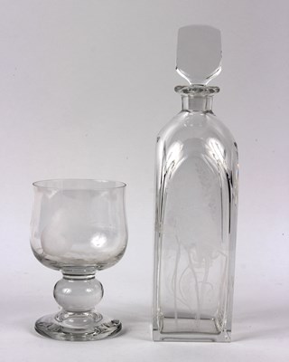 Lot 101 - Orrefors, a decanter and stopper engraved...