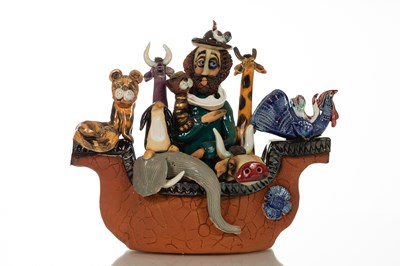 Lot 139 - Tanya Lombrozo, a pottery model of Noah's Ark,...