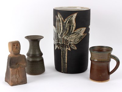 Lot 143 - Four pieces of studio pottery comprising a...