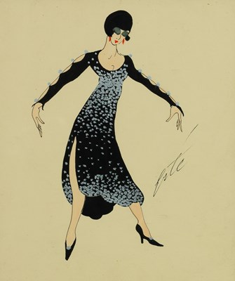 Lot 360 - Erte (Russian/French 1892-1990)/Girl in Black...