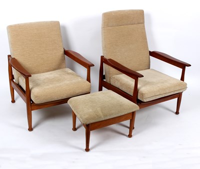 Lot 491 - Guy Rogers, two teak reclining Manhattan open...