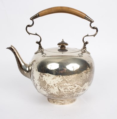 Lot 48 - A spherical silver tea kettle, Charles Stuart...