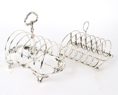Lot 66 - A Victorian silver toast rack, HW & Co.,...