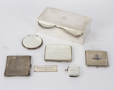 Lot 67 - A silver and enamel cigarette case, and...
