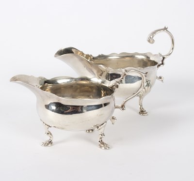 Lot 91 - A small silver George II sauce boat, London...