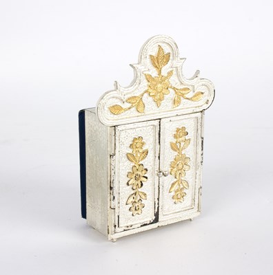 Lot 118 - A silver novelty miniature armoire,...