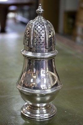 Lot 118A - A silver sugar caster, Edward Barnard & Sons...