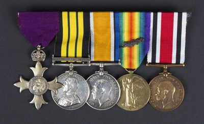 Lot 119 - An OBE group of five medals to Captain Vincent...