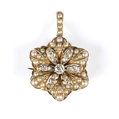 Lot 193 - A Victorian diamond and seed pearl...