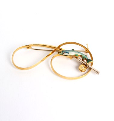 Lot 244 - An 18ct gold and enamel novelty brooch,...