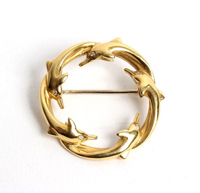 Lot 245 - An 18ct gold and diamond wreath type brooch,...