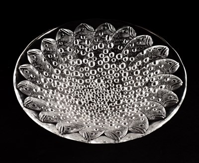 Lot 291 - A Lalique Roscoff clear glass bowl, border of...