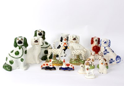 Lot 316 - Five pairs of Staffordshire dogs and various...