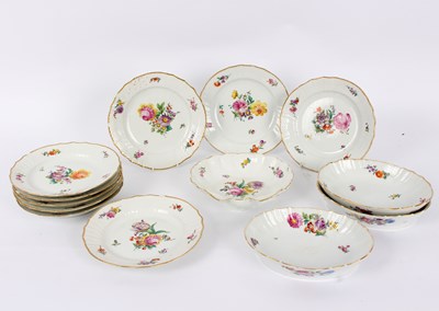 Lot 327 - Nine Royal Copenhagen plates, three oval...