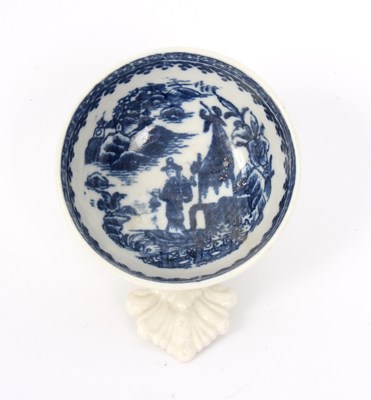 Lot 341 - A Caughley blue and white circular wine taster...