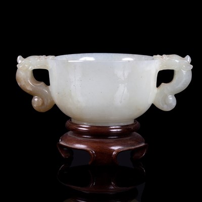 Lot 364 - A white jade libation cup, 19th Century, of...