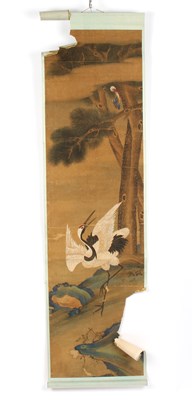 Lot 414 - A Chinese scroll painting depicting a...