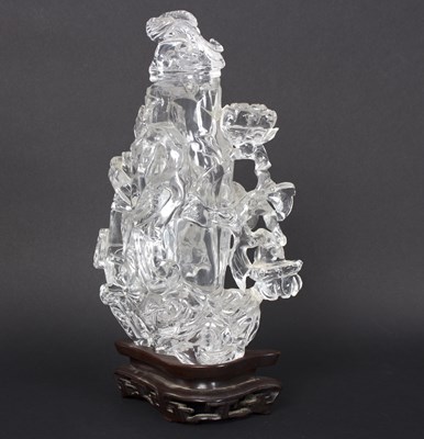 Lot 423 - A 19th Century Chinese crystal vase and cover,...