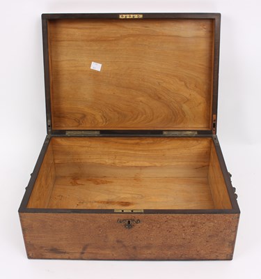 Lot 501 - A Victorian walnut box with hinged cover and...