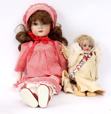 Lot 515 - A bisque head doll, Simon Halbig, with fixed...