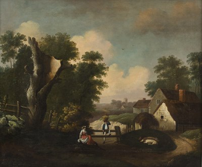 Lot 693 - English School, late 18th Century/Pastoral...