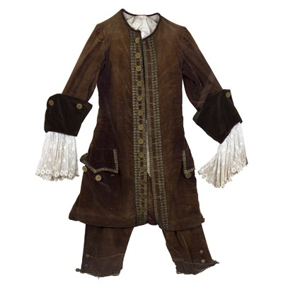 Lot 710 - A gentleman's 19th Century brown velvet coat,...