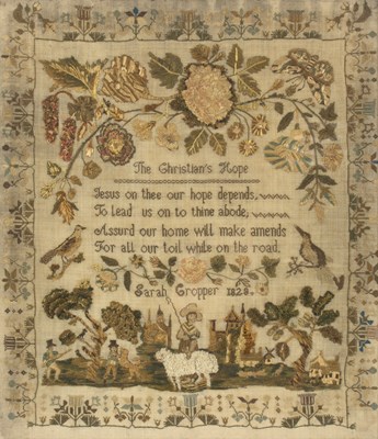 Lot 712 - A George IV needlework sampler worked by Sarah...