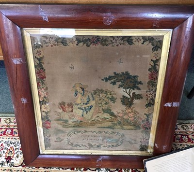 Lot 721 - An early Victorian needlework sampler worked...