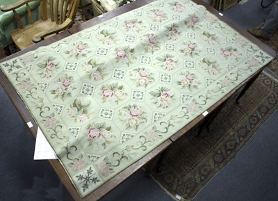 Lot 726 - An Aubusson style rug, worked with roses...