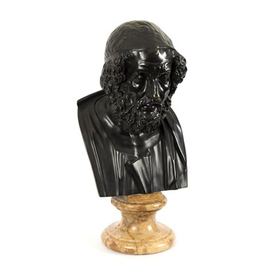 Lot 747 - An Italian patinated bronze bust of Homer,...