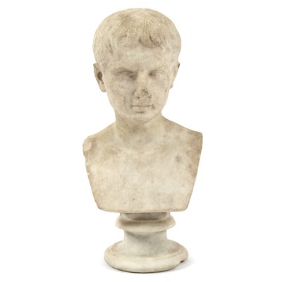 Lot 764 - An antique Italian marble bust of Gaius on a...