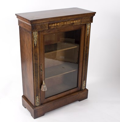 Lot 808 - A Victorian walnut and inlaid pier cabinet...